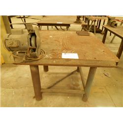 STEEL WORK TABLE W/GRINDER