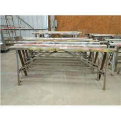 (1) LOT OF 6 METAL SAW HORSES