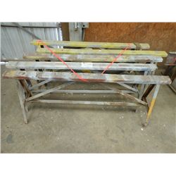 (1) LOT OF 5 METAL SAW HORSES