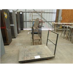 (1) LOT OF MISC METAL CARTS & SHELVES, PAINT RACK