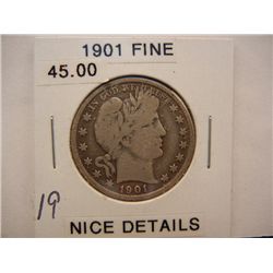 1901 Barber Half Dollar