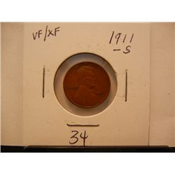1911 S Lincoln Wheat Cent
