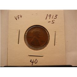 1913 S Lincoln Wheat Cent