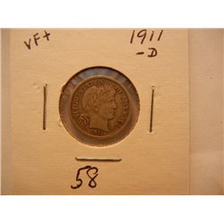 1911 D Barber Dime