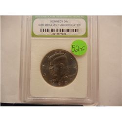 1994 Gem BU  Kennedy Half Dollar Graded By INB