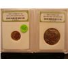 Image 1 : 1998-P BU  UNC. Roosevelt Dime  & 1997-D Gem  BU  UNC Kennedy Half Dollar Graded By INB