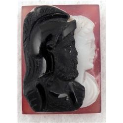 Roman Soldiers Vintage Carved Cameo Pendant Stone