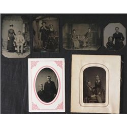 6 Antique Tintype Photos Studio Shots Couples 1890s