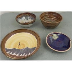 4 Original Art Pottery Bowls Alan Podest, Susan Widran