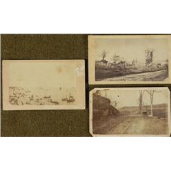 3 Antique CDV Photographs Outdoor Shots: Farm, Beach