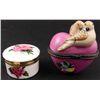 Image 1 : 2 Porcelain Trinket Boxes Aynsley England Doves & Heart