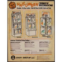 Original Drawing Ed Margolis Halloween Store Display