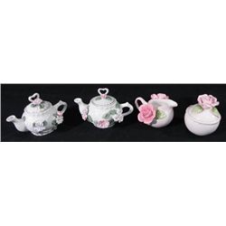 4 Pc Ceramic Doll Tea Set Teapots Seymour Mann Romance