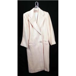 Perry Ellis Ladies Long Cream Color Wool Coat Sz 10