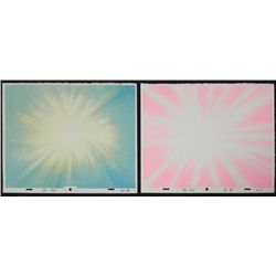 2 Ren & Stimpy Orig Production Backgrounds Color Bursts