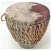Image 1 : VINTAGE COWHIDE DRUM WITH TWISTED RAWHIDE ON SIDES