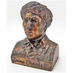 C. 1940S DAVY CROCKETT METAL BUST STATUE