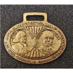 VINTAGE 24TH ANNUAL POSTMASTERS CONVENTION WATCH FOB