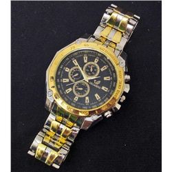 GOLD & BLACK FACE ANALOG WRISTWATCH