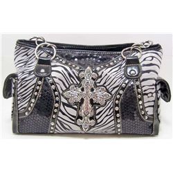 NEW WESTERN BLING STYLE ZEBRA STRIPE PURSE HANDBAG