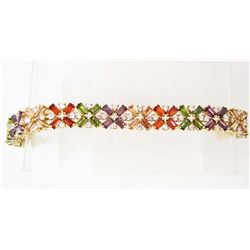 14K GOLD FILLED MULTICOLOR AAA SWISS CRYSTAL BRACELET