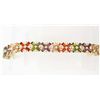 Image 1 : 14K GOLD FILLED MULTICOLOR AAA SWISS CRYSTAL BRACELET