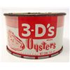 Image 1 : VINTAGE 3-D'S OYSTERS ADVERTISING TIN