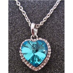 PLATINUM PLATED AUSTRIAN CRYSTAL PENDANT WITH CHAIN