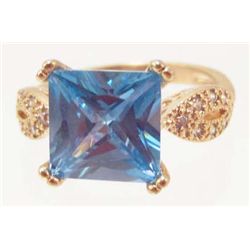 18K GOLD FILLED BLUE TOPAZ RING SZ. 7