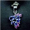 Image 1 : STERLING SILVER RUBY & TANZANITE PENDANT