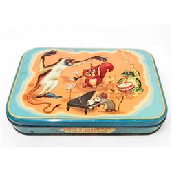 VINTAGE ANIMAL BAND ADVERTISING CANDY TIN