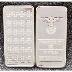 GERMAN .999 FINE SILVER CLAD INGOT BAR