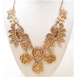 BIG FLORAL ESTATE JEWELRY NECKLACE