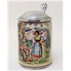 Image 1 : VINTAGE WEST GERMANY HAND PAINTED LIDDED STEIN