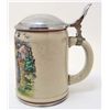 Image 2 : VINTAGE WEST GERMANY HAND PAINTED LIDDED STEIN