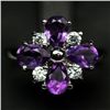 Image 1 : STERLING SILVER AMETHYST RING - SIZE 5.5