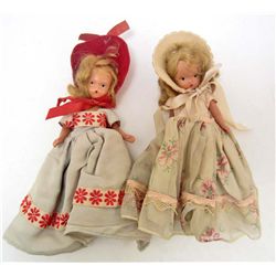 LOT OF 2 C. 1940S NANCY ANN STORY BOOK DOLLS