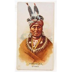 1888 ALLEN & GINTER NATIVE AMERICAN INDIAN CHIEF TOBACCO CARD