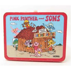 VINTAGE 1984 PINK PANTHER & SONS METAL LUNCH BOX