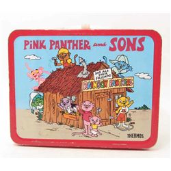 VINTAGE 1984 PINK PANTHER & SONS METAL LUNCH BOX