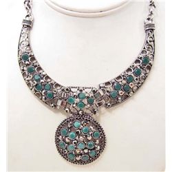 GREEN FASHION COLLAR ESTATE JEWELRY NECKLACE