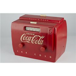Coca-Cola Cooler Plastic 2-Knob AM Radio Model 5A410A.