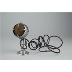 Chromed Microphone w/Short Desk Base, Maker Unknown.