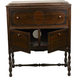 Pooley Wood Radio Cabinet, No Radio.