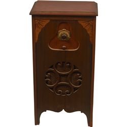 Steinite 2-Knob Wood End Table w/Half Moon Dial.