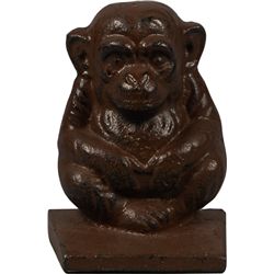 Solid Cast Iron Chimpanzee Door Stop or Bookend.