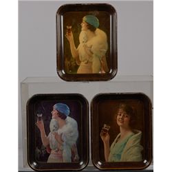 Lot Of 3 Vintage Drink Coca Cola Tin Serving Trays.