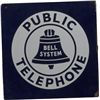Image 1 : Bell System Public Telephone Porcelain Flange Sign.