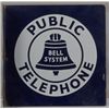 Image 2 : Bell System Public Telephone Porcelain Flange Sign.