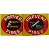 Image 1 : Lot Of 2 Canadian Fire Prevention Single-Sided Tin Sign
